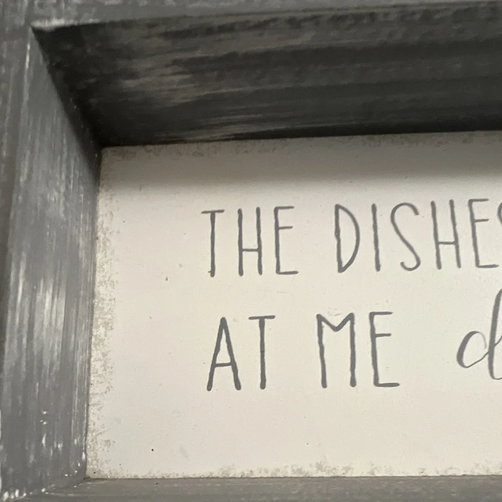 Quill to Paper by Sixtrees Kitchen Humor Gray Wood Framed Decorative Dishes Sign
